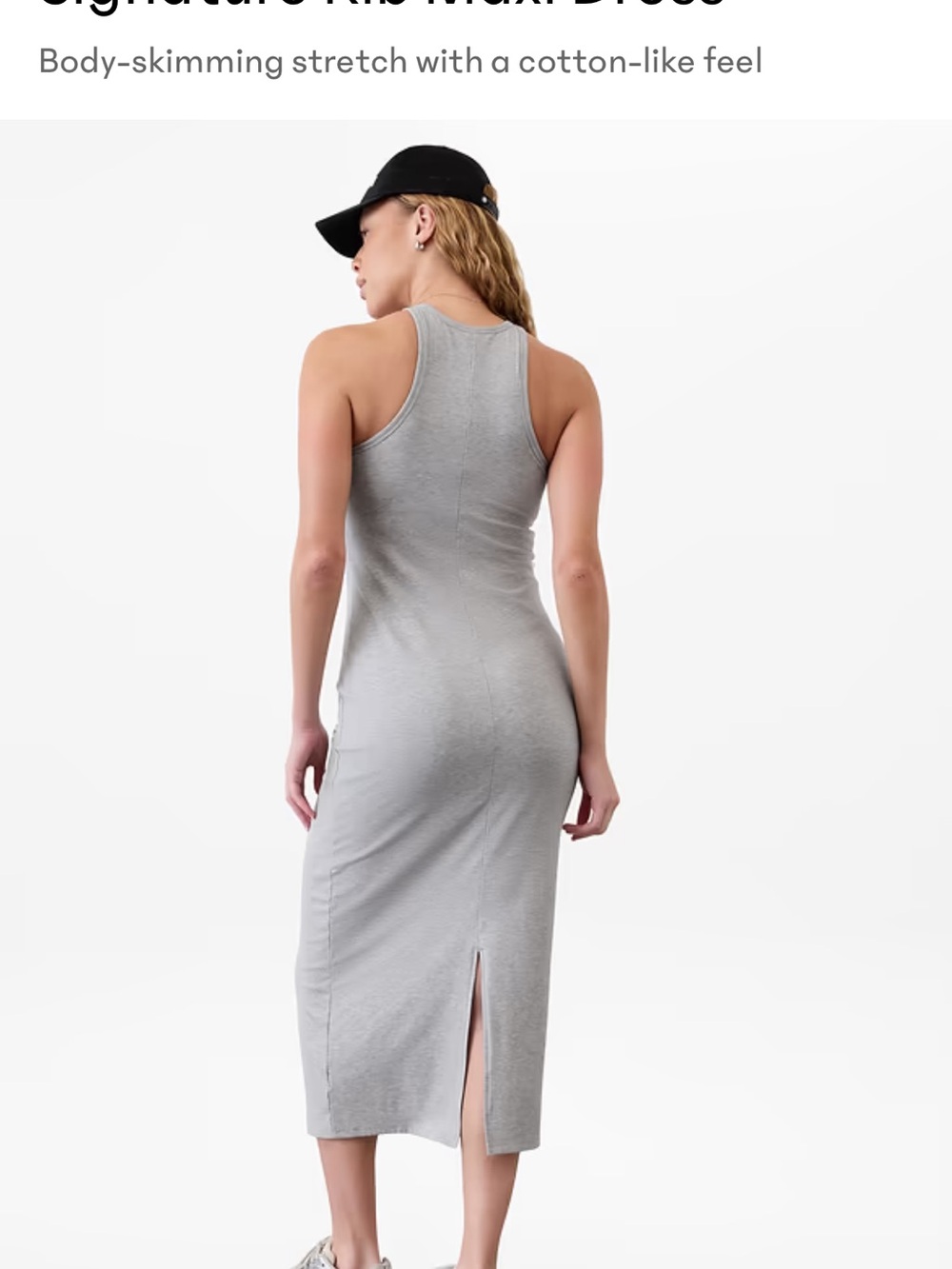 NWT Athleta Signature Rib Maxi Dress - Sleeveless Body-Skimming Style - Picture 2 of 6